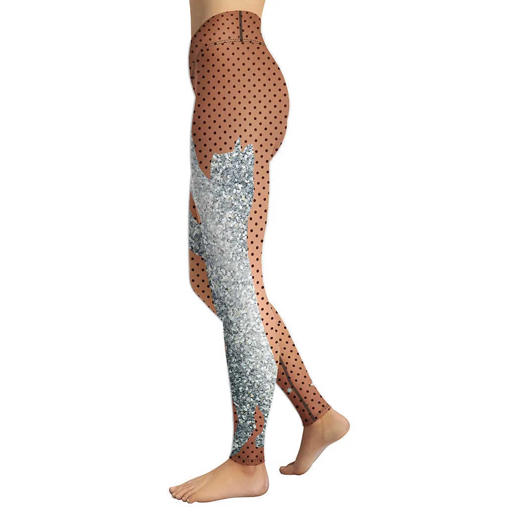 Sequin Print Mesh Yoga Leggings