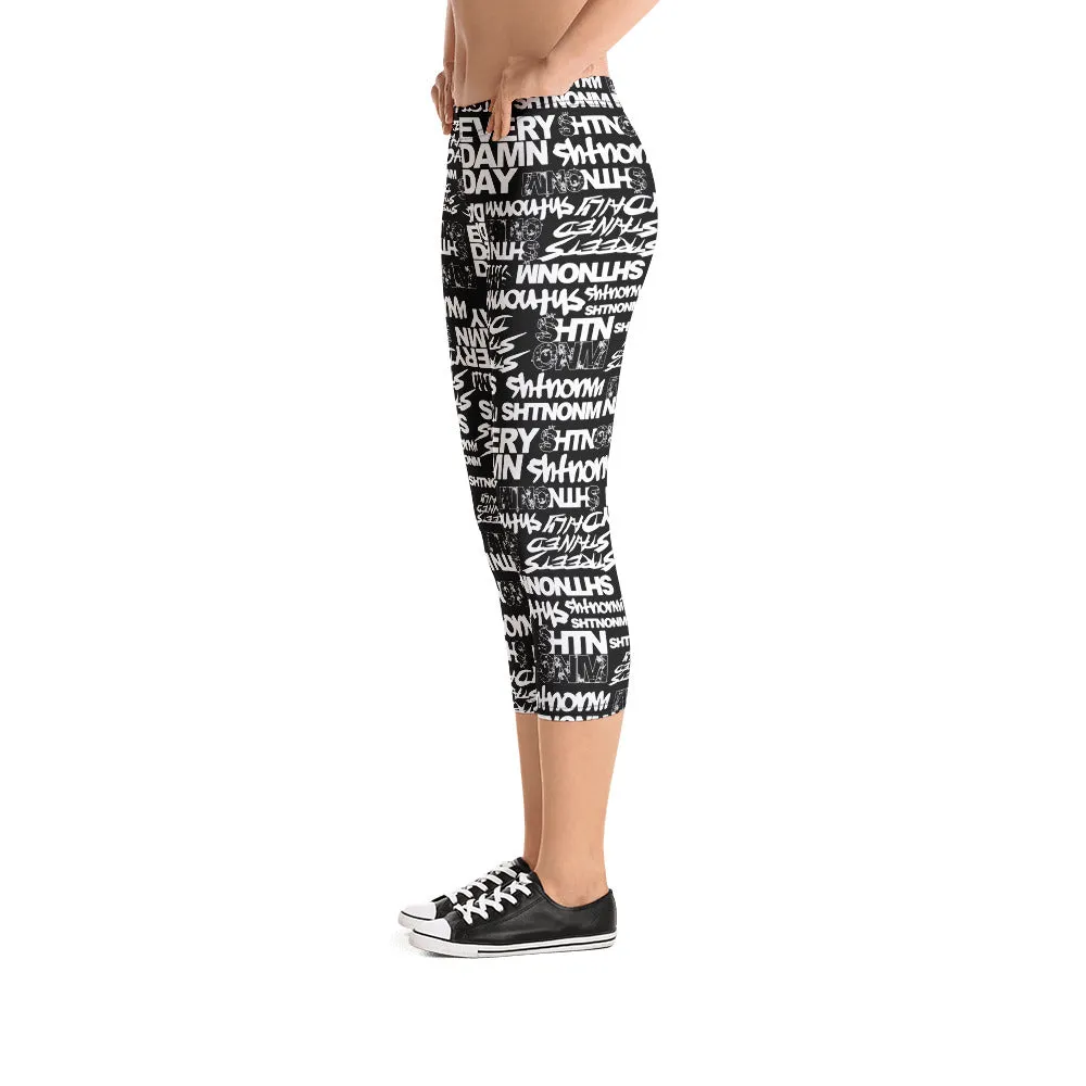 SHTNONM - CAPRI LEGGINGS (BLACK/TIFFANY MINT)