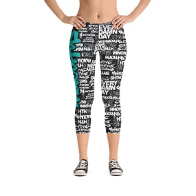 SHTNONM - CAPRI LEGGINGS (BLACK/TIFFANY MINT)