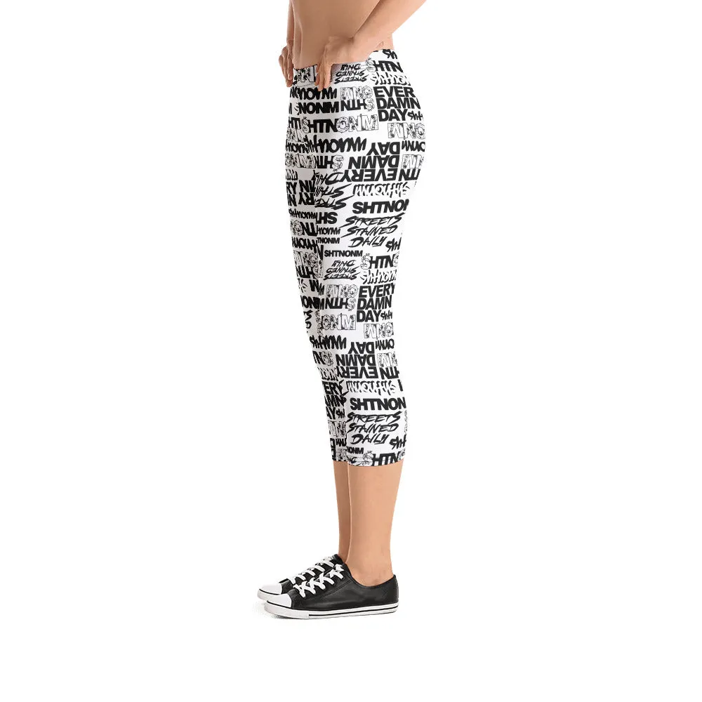 SHTNONM - Capri Leggings (White/Black)