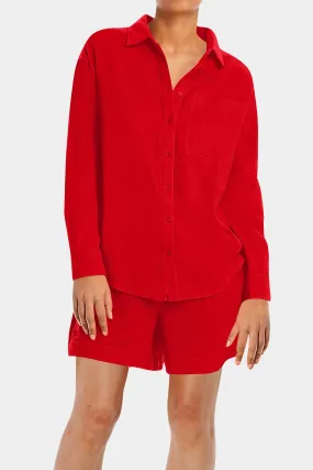 Silky Red Shirts For Women