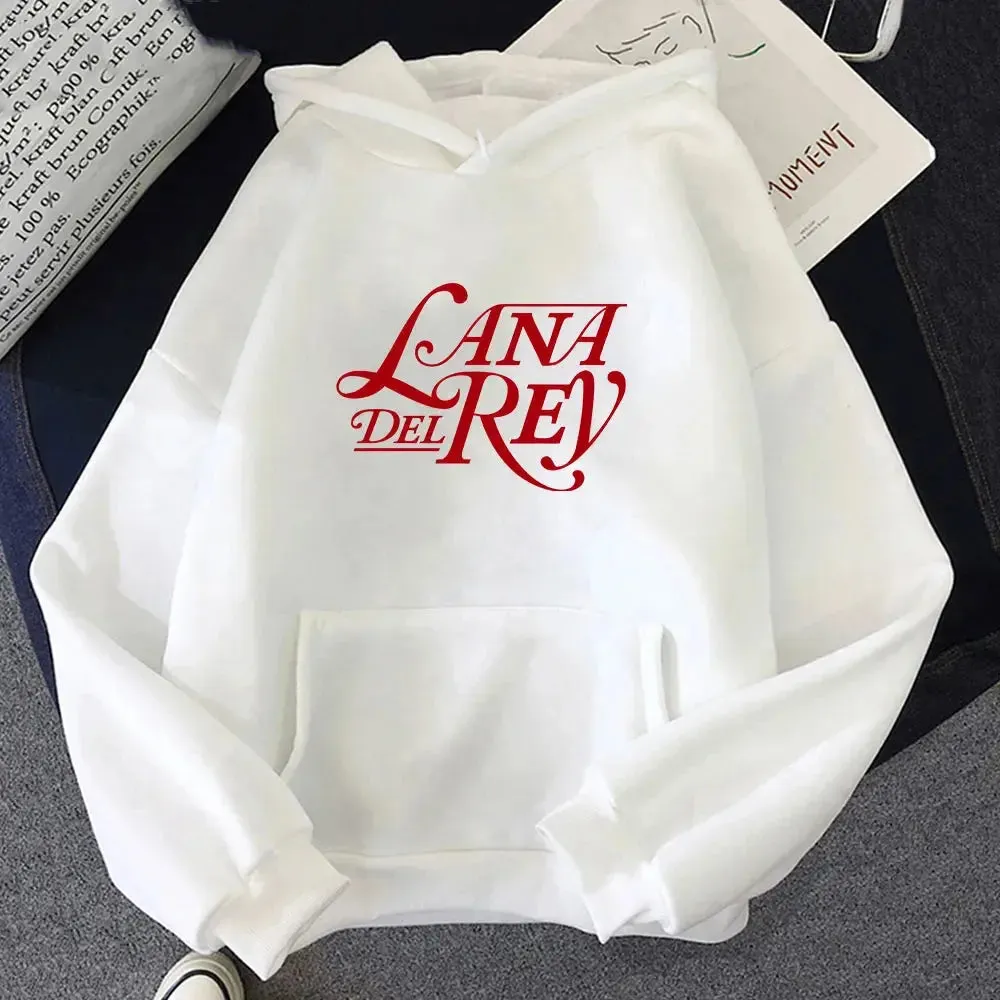 Singer Lana Del Rey Printing Hoodies Casual Men Winter Hooded Sweatshirts Sudaderas Long Sleeve Comfortable Male Pullovers Tops