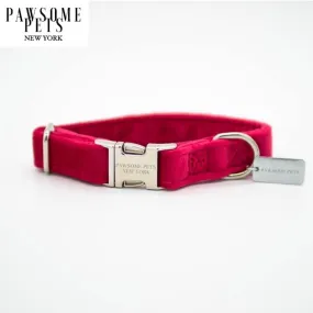 SMALL SIZE DOG & CAT COLLAR - ROSE RED VELVET