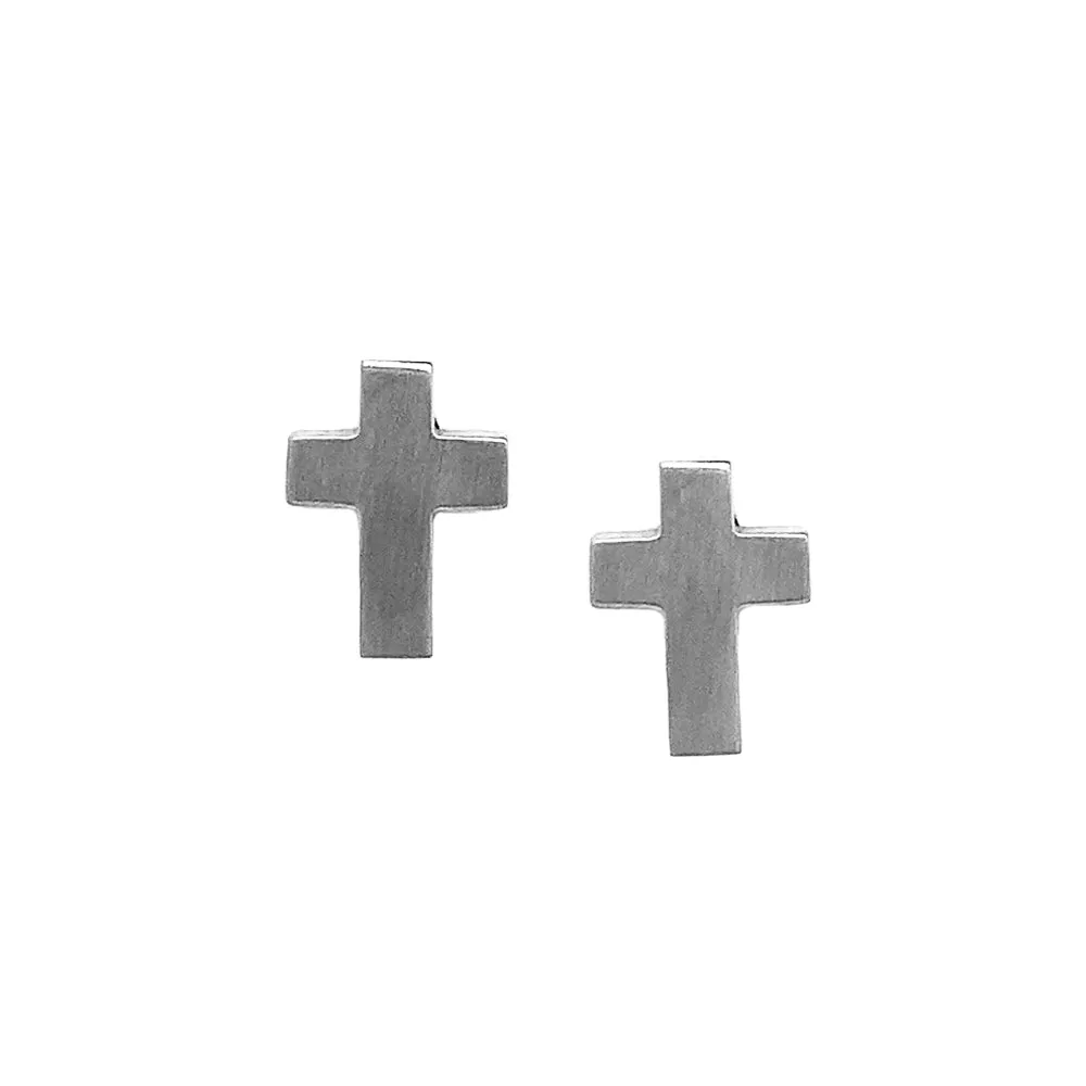 Small Stainless Steel Earrings "Cross Studs"