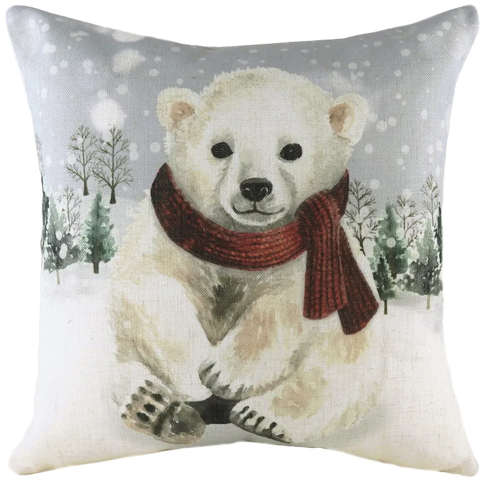 Snowy Polarbear Cushion Cream