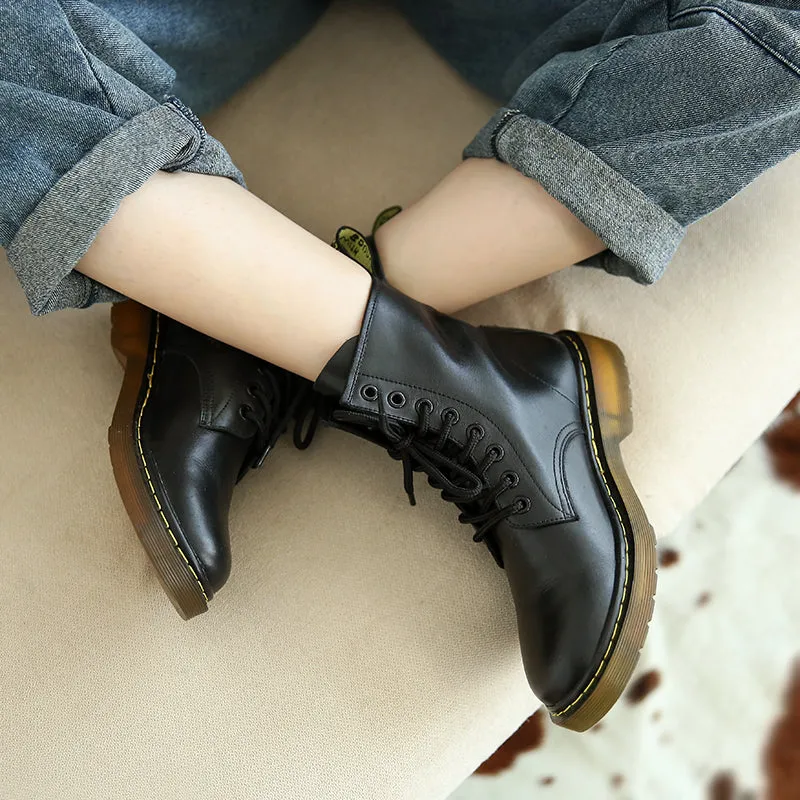 Soft Fashion Autumn Winter Black Dr Martin Boots