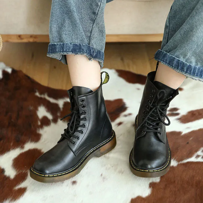 Soft Fashion Autumn Winter Black Dr Martin Boots