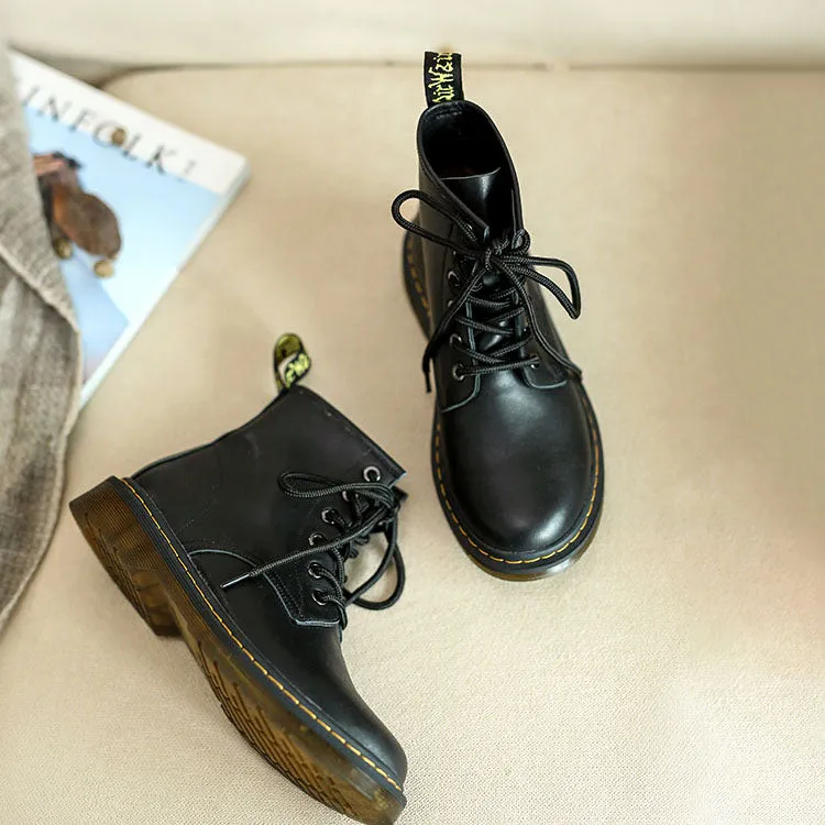 Soft Fashion Autumn Winter Black Dr Martin Boots