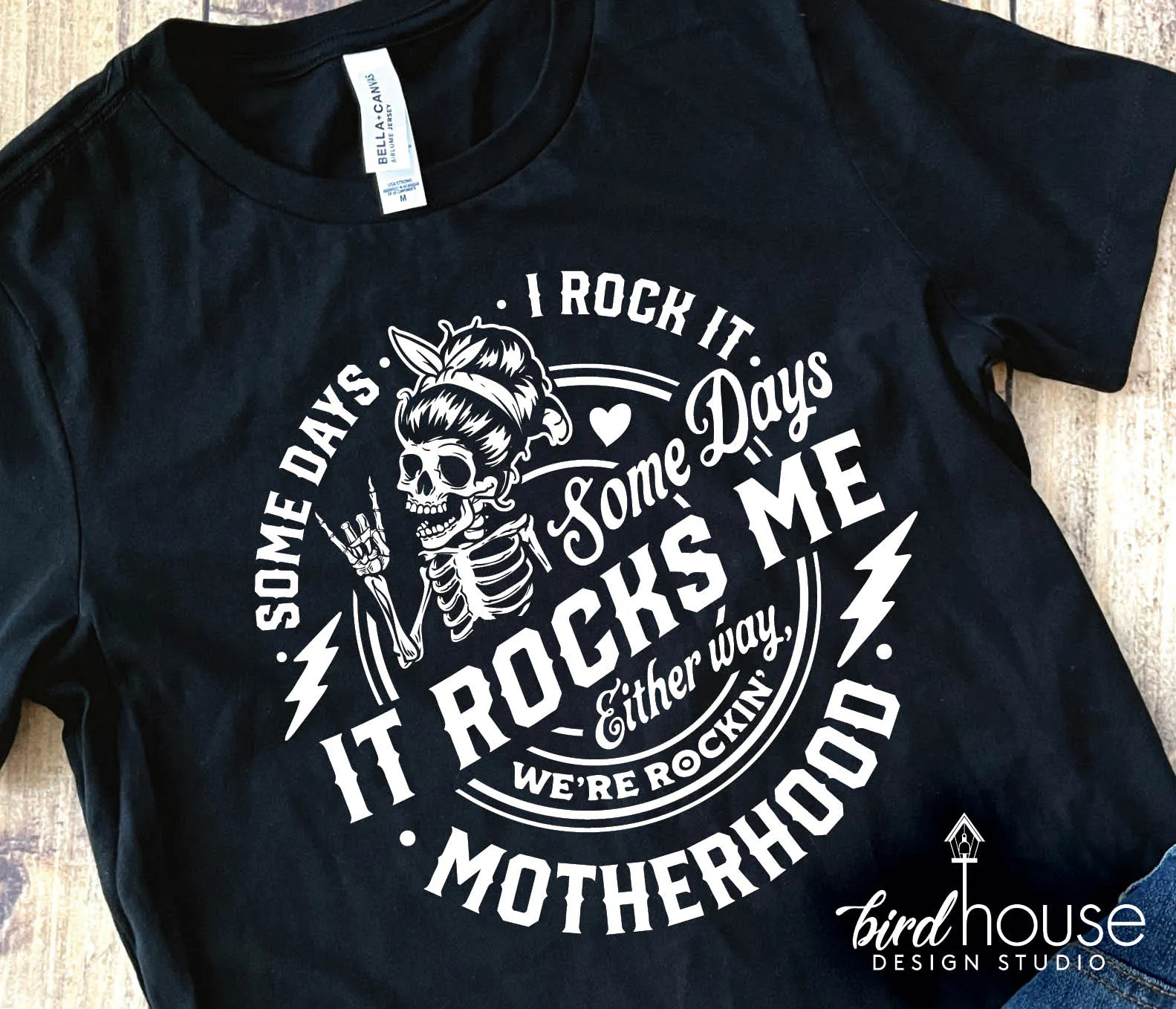 Some Days I Rock Motherhood, Mom Graphic Tee Shirt