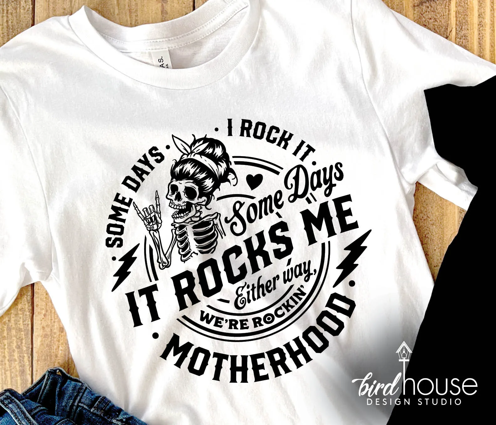 Some Days I Rock Motherhood, Mom Graphic Tee Shirt