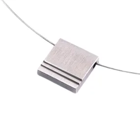 Stainless Steel Pendant - "Square With Grooves"