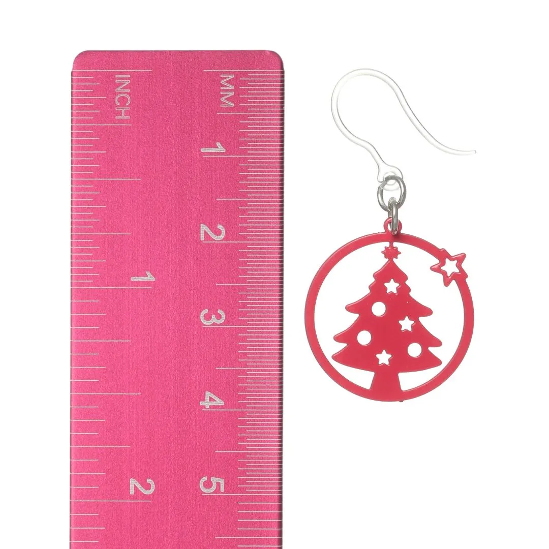 Star Christmas Tree Dangles Hypoallergenic Earrings for Sensitive Ears Made with Plastic Posts