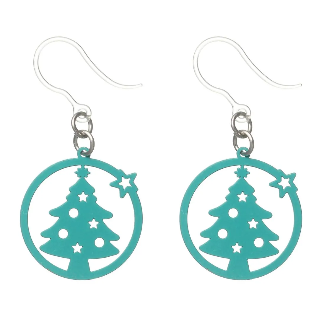 Star Christmas Tree Dangles Hypoallergenic Earrings for Sensitive Ears Made with Plastic Posts