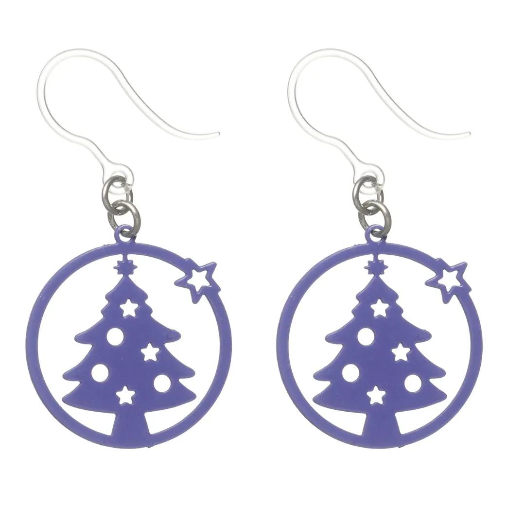 Star Christmas Tree Dangles Hypoallergenic Earrings for Sensitive Ears Made with Plastic Posts