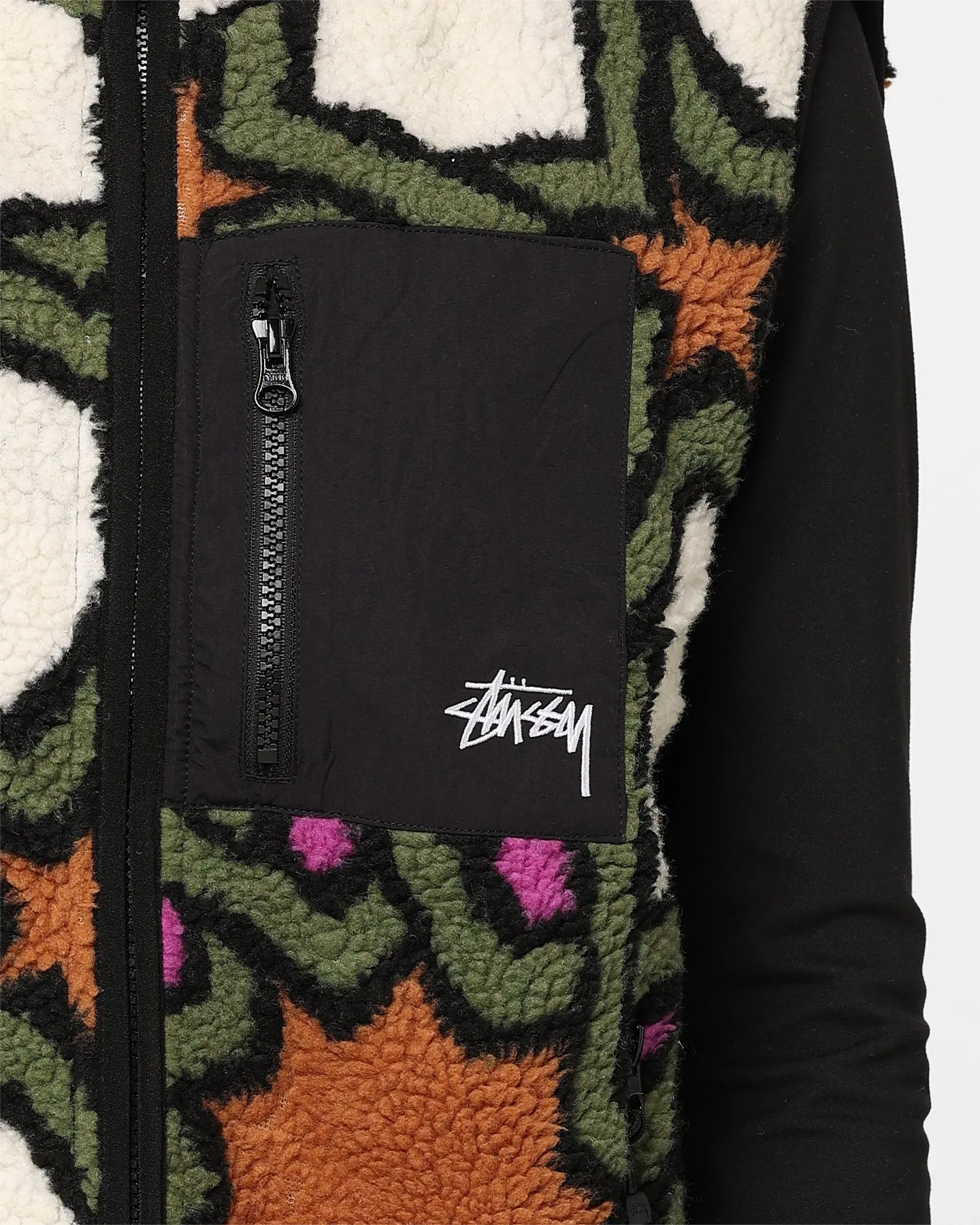 Stussy Women's Reversible Stock Sherpa Vest Natural