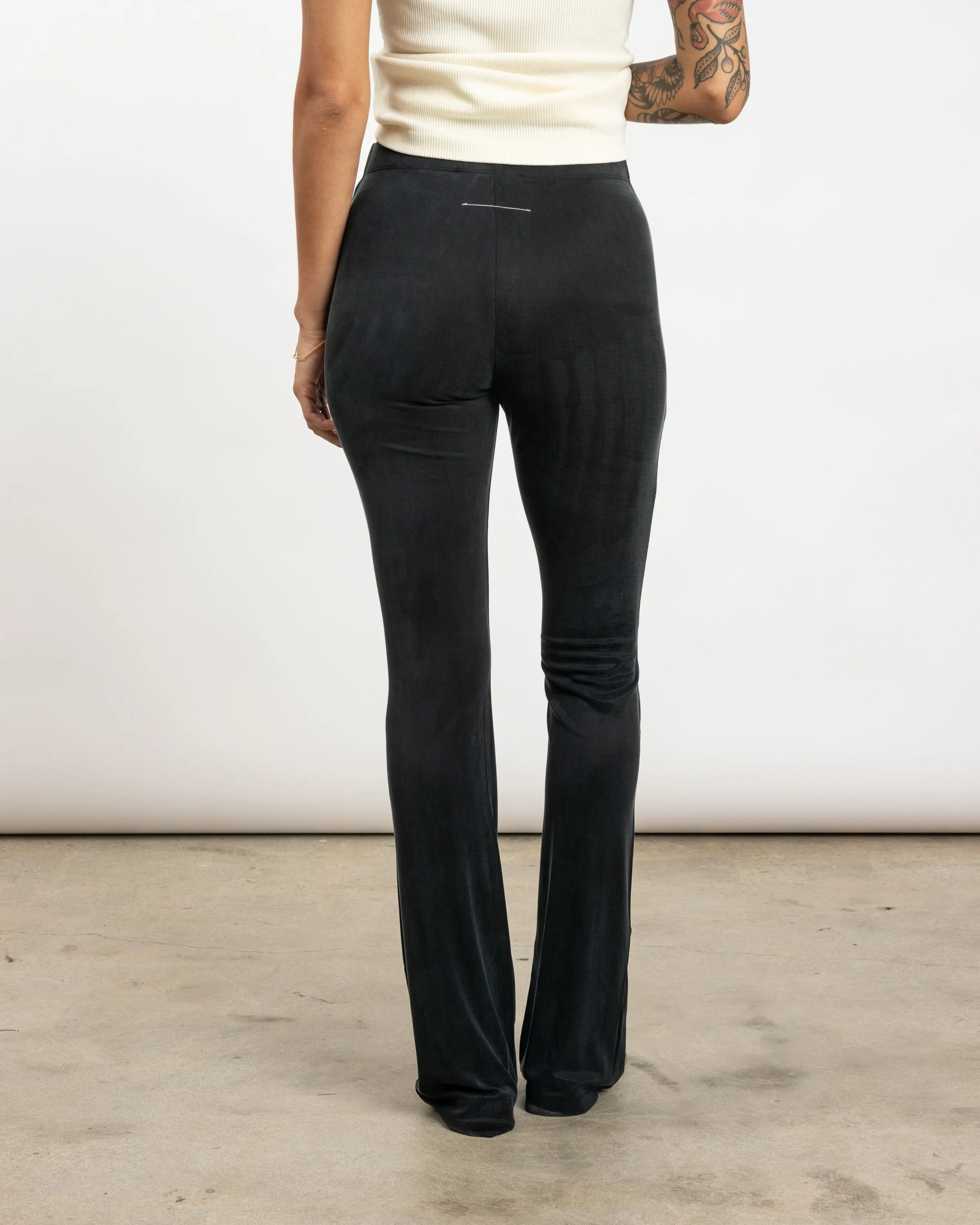 Suede Stretch Pants in Black