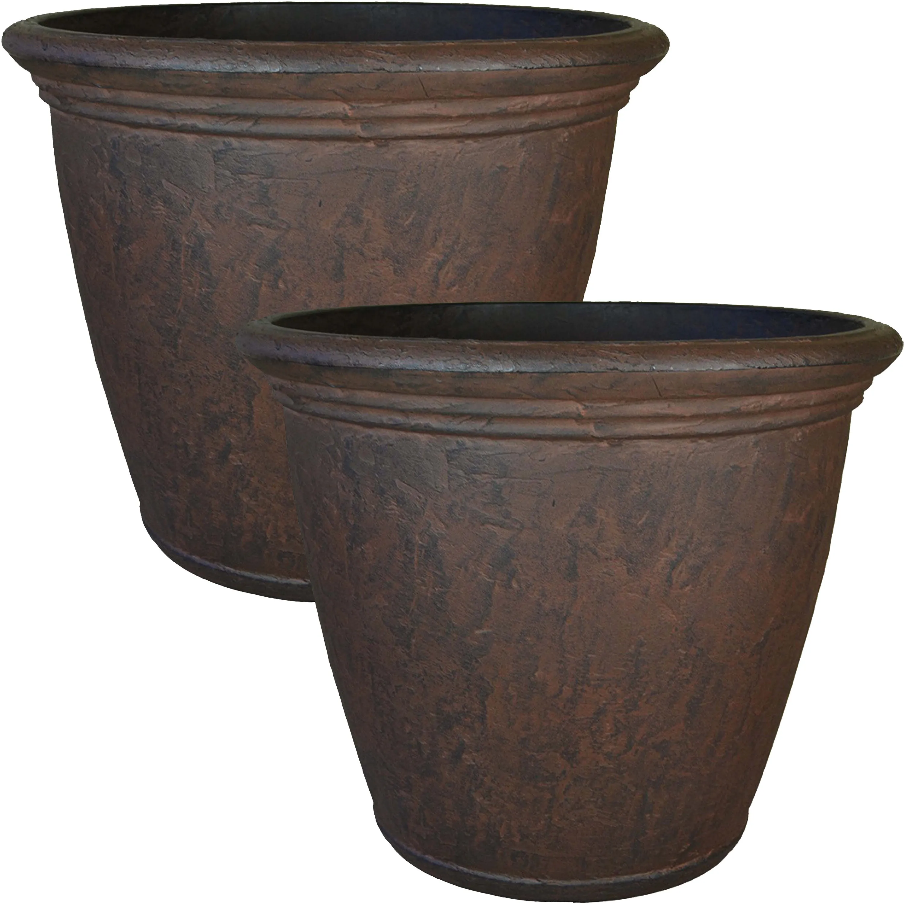 Sunnydaze Anjelica Outdoor Resin Planter - 15.25" Diameter