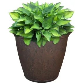 Sunnydaze Anjelica Outdoor Resin Planter - 15.25" Diameter