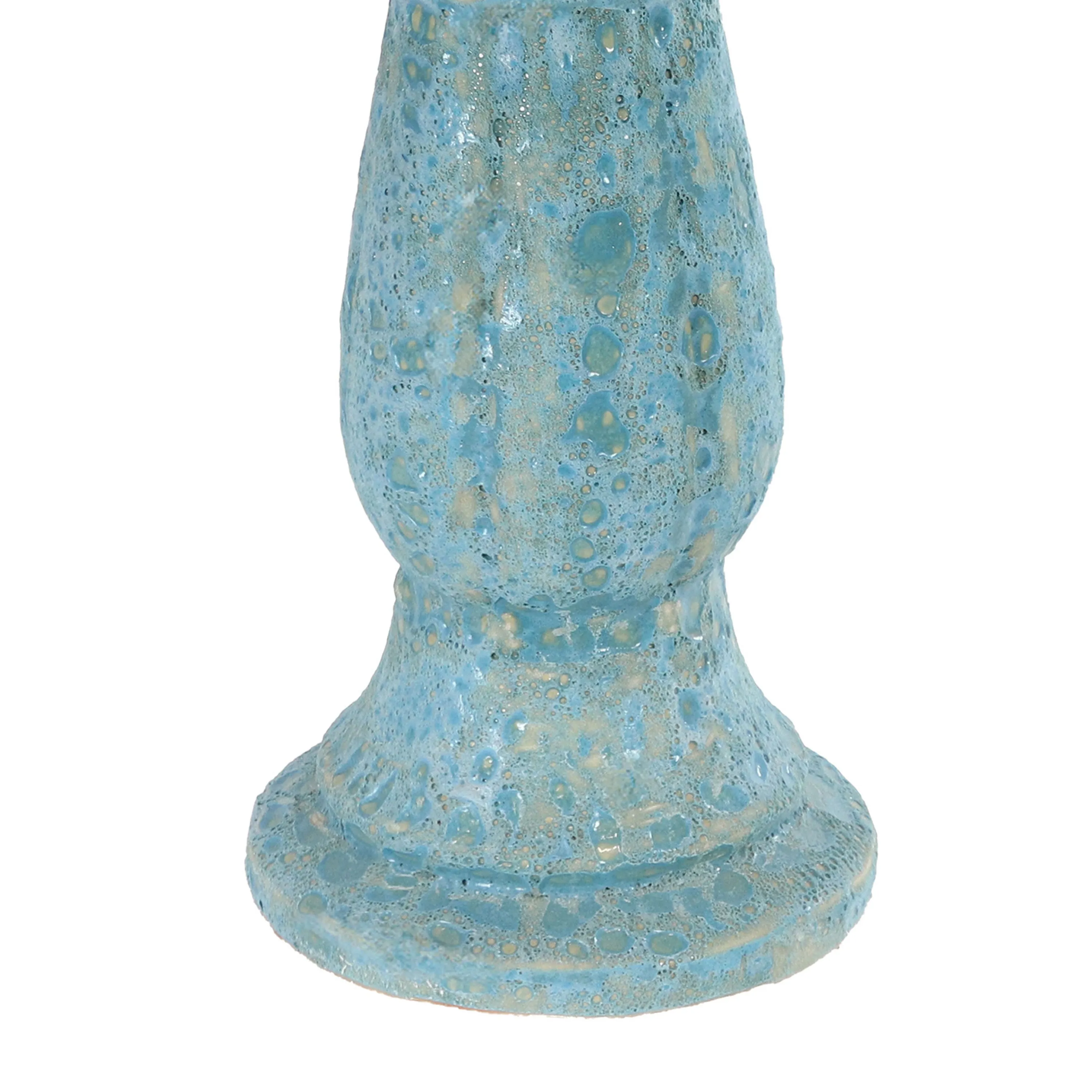 Sunnydaze Avignon Outdoor Ceramic Bird Bath - Blue Lava Finish - 18.75" H