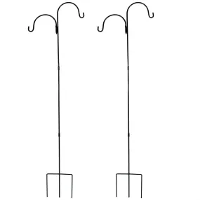 Sunnydaze Double Shepherd Hooks - Set of 2 - 84"