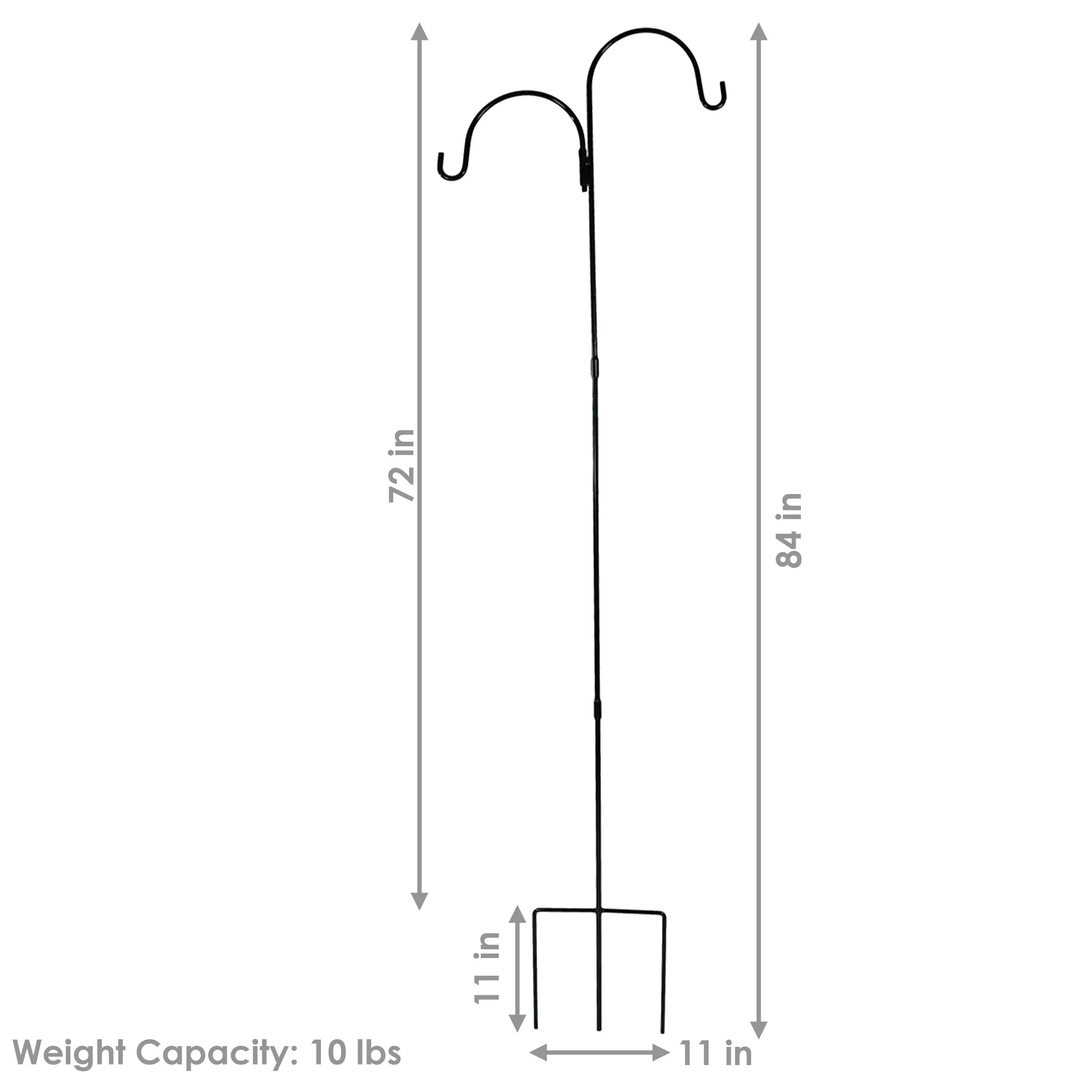 Sunnydaze Double Shepherd Hooks - Set of 2 - 84"