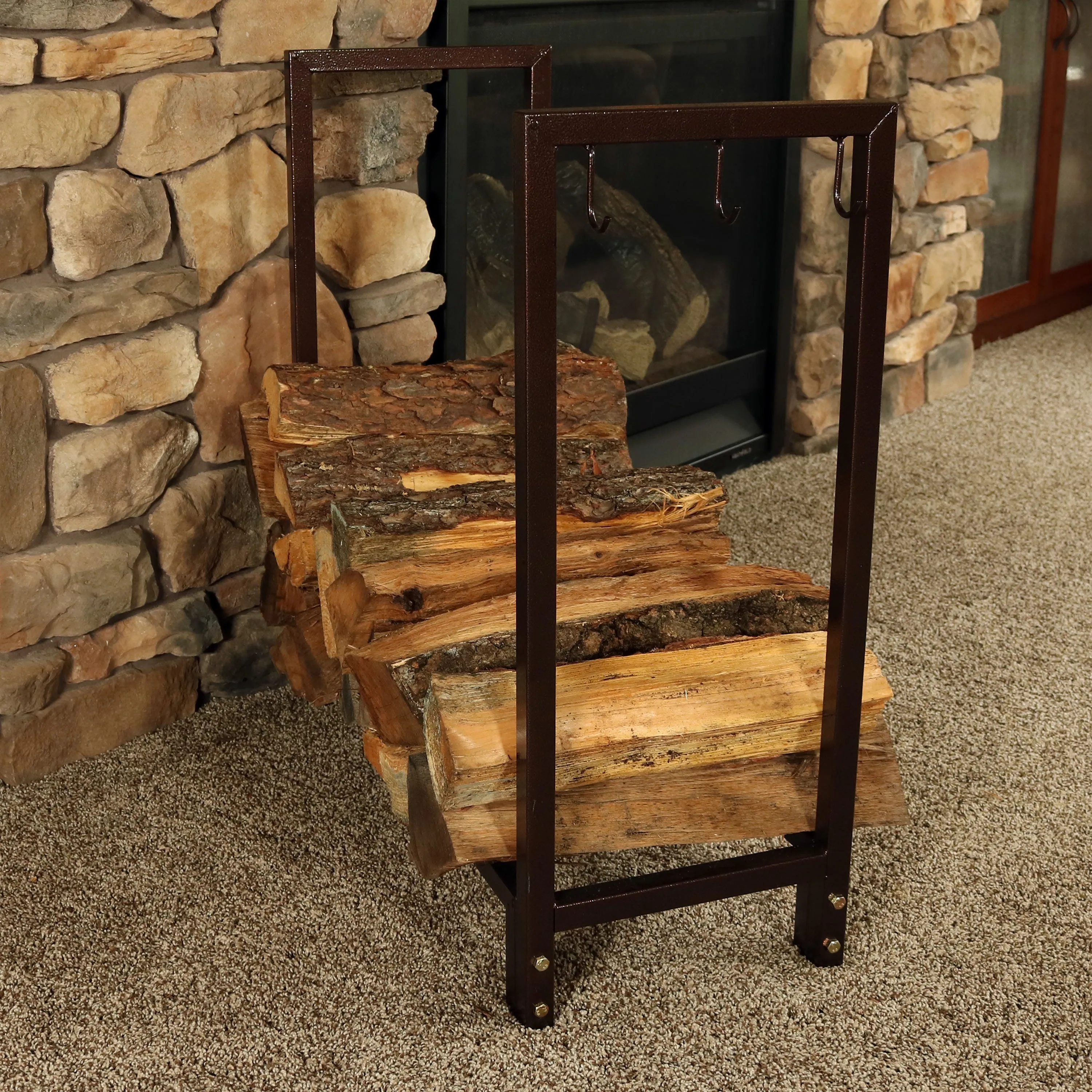 Sunnydaze Indoor/Outdoor Steel Firewood Log Holder - 30"