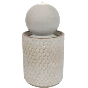 Sunnydaze Modern Orb on Circle-Pattern Base Ceramic Fountain - 23.5"