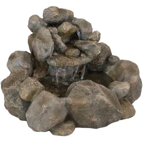 Sunnydaze Rocky Ravine Outdoor Water Fountain - 18"