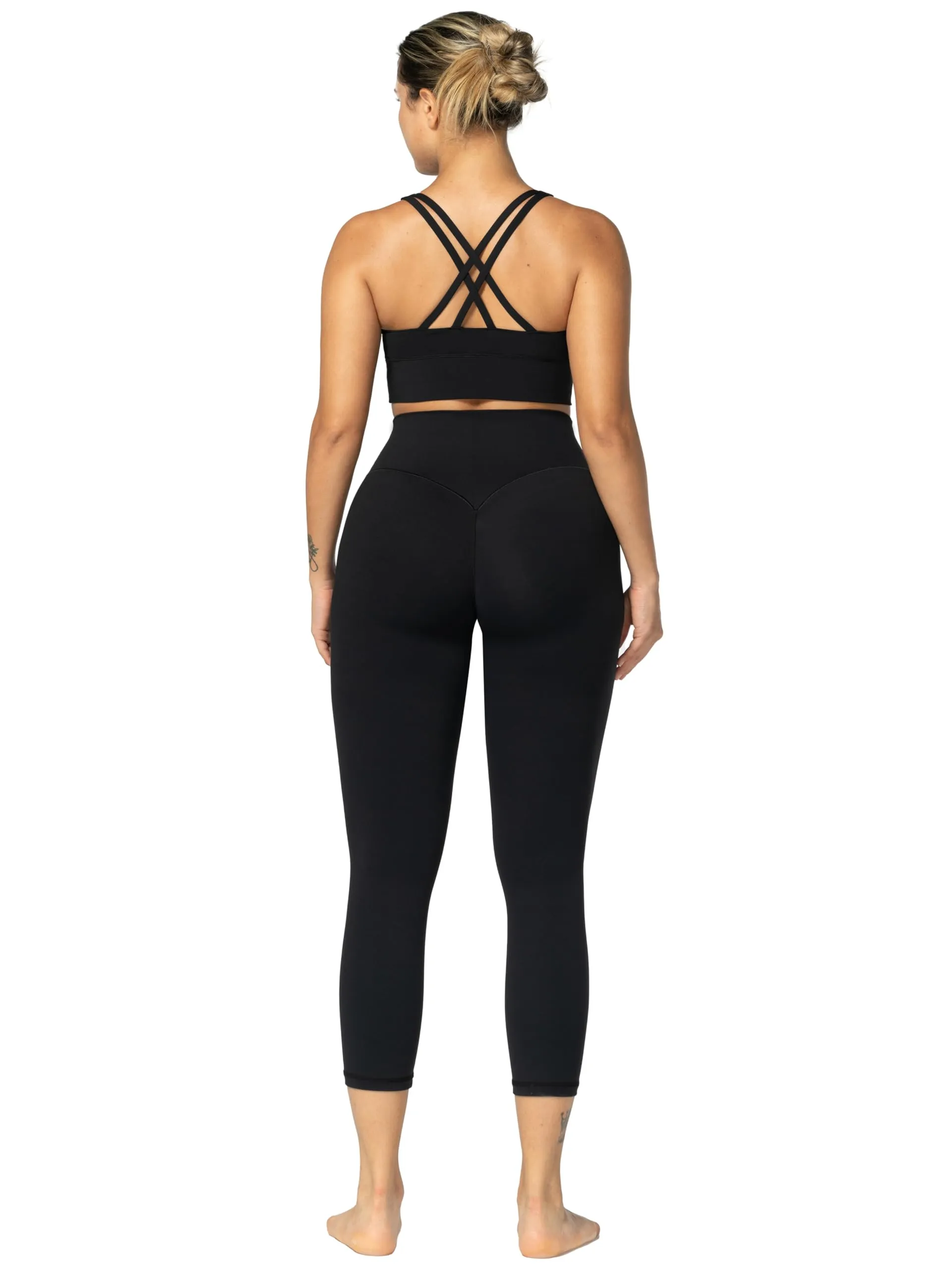 Sunzel Sunzfly Capri Leggings with Invisible Butt Scrunch, High Waisted Soft Cropped Workout Gym Yoga Pants with Tummy Control