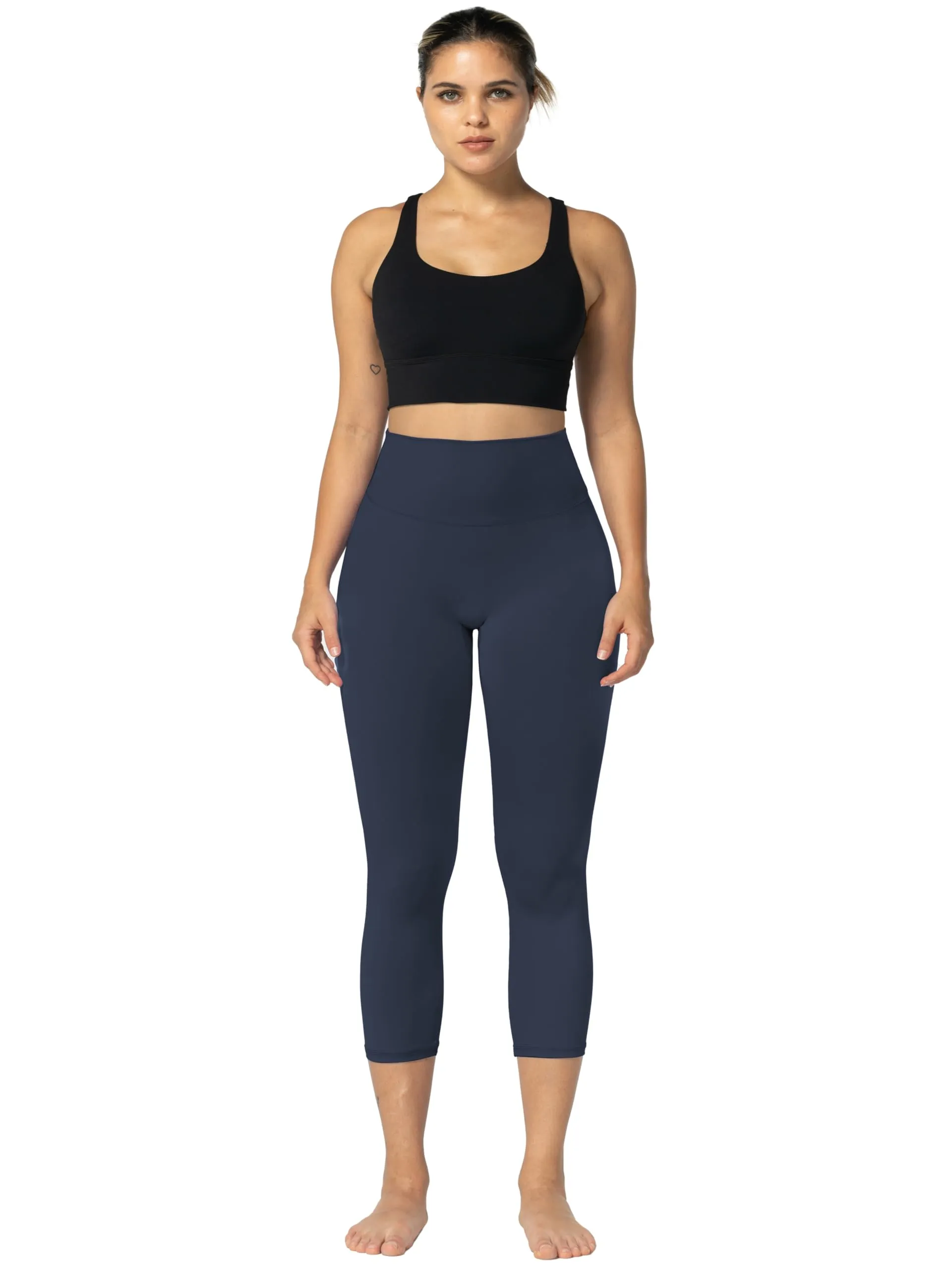 Sunzel Sunzfly Capri Leggings with Invisible Butt Scrunch, High Waisted Soft Cropped Workout Gym Yoga Pants with Tummy Control