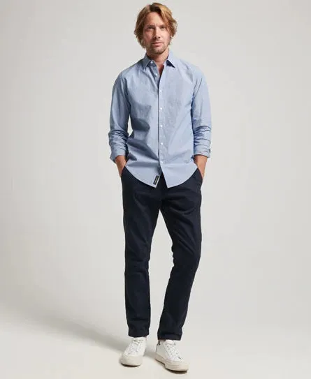 Superdry Studios Micro Textured Shirt- Blue Check