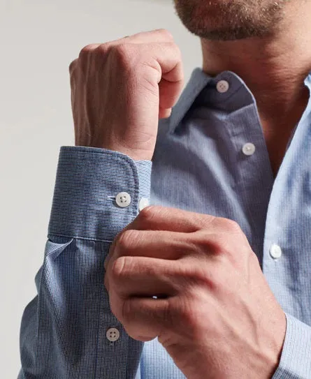 Superdry Studios Micro Textured Shirt- Blue Check