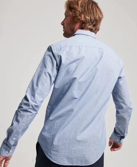 Superdry Studios Micro Textured Shirt- Blue Check