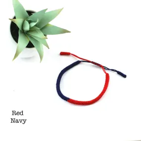 Tibetan Boho Adjustable Bracelet-Red Navy