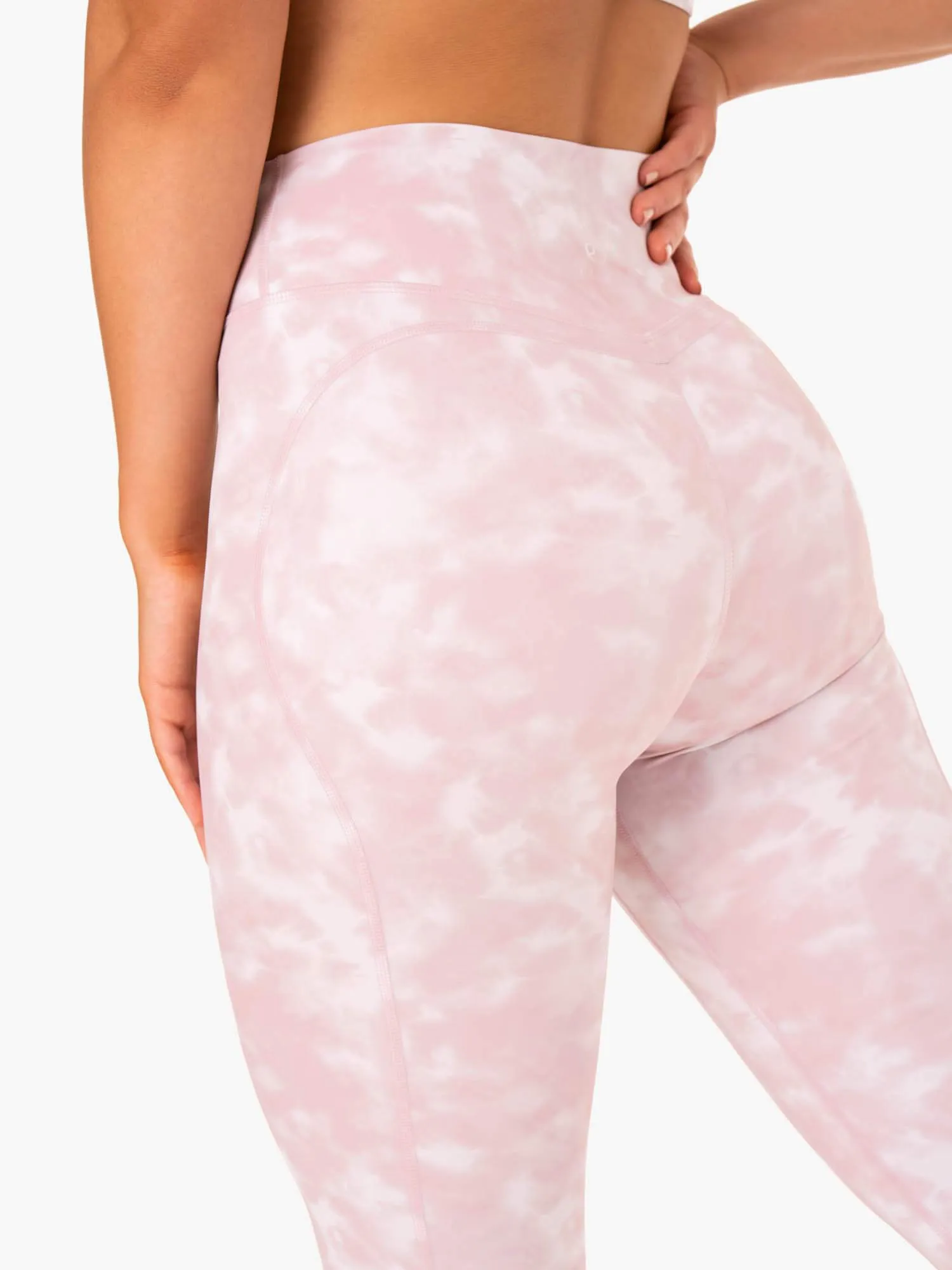 Tie Dye 7/8 Leggings - Mauve Pink Tie Dye