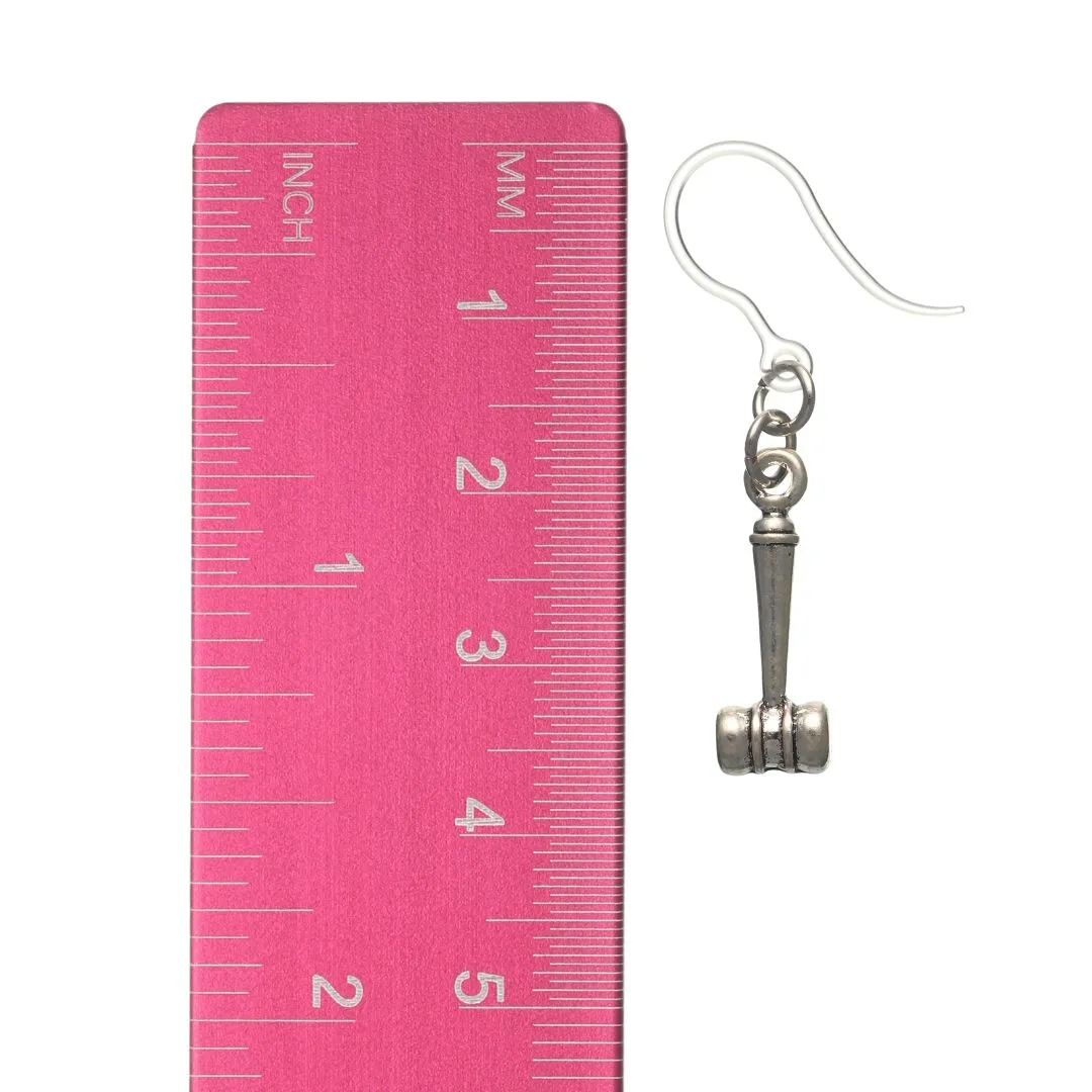 Tiny Gavel Dangles Hypoallergenic Earrings for Sensitive Ears Made with Plastic Posts