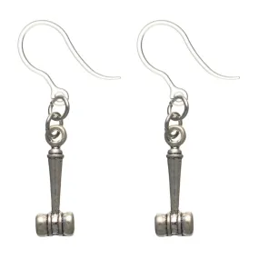 Tiny Gavel Dangles Hypoallergenic Earrings for Sensitive Ears Made with Plastic Posts