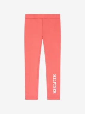 Tommy Hilfiger Girls Monotype Leggings in Peach