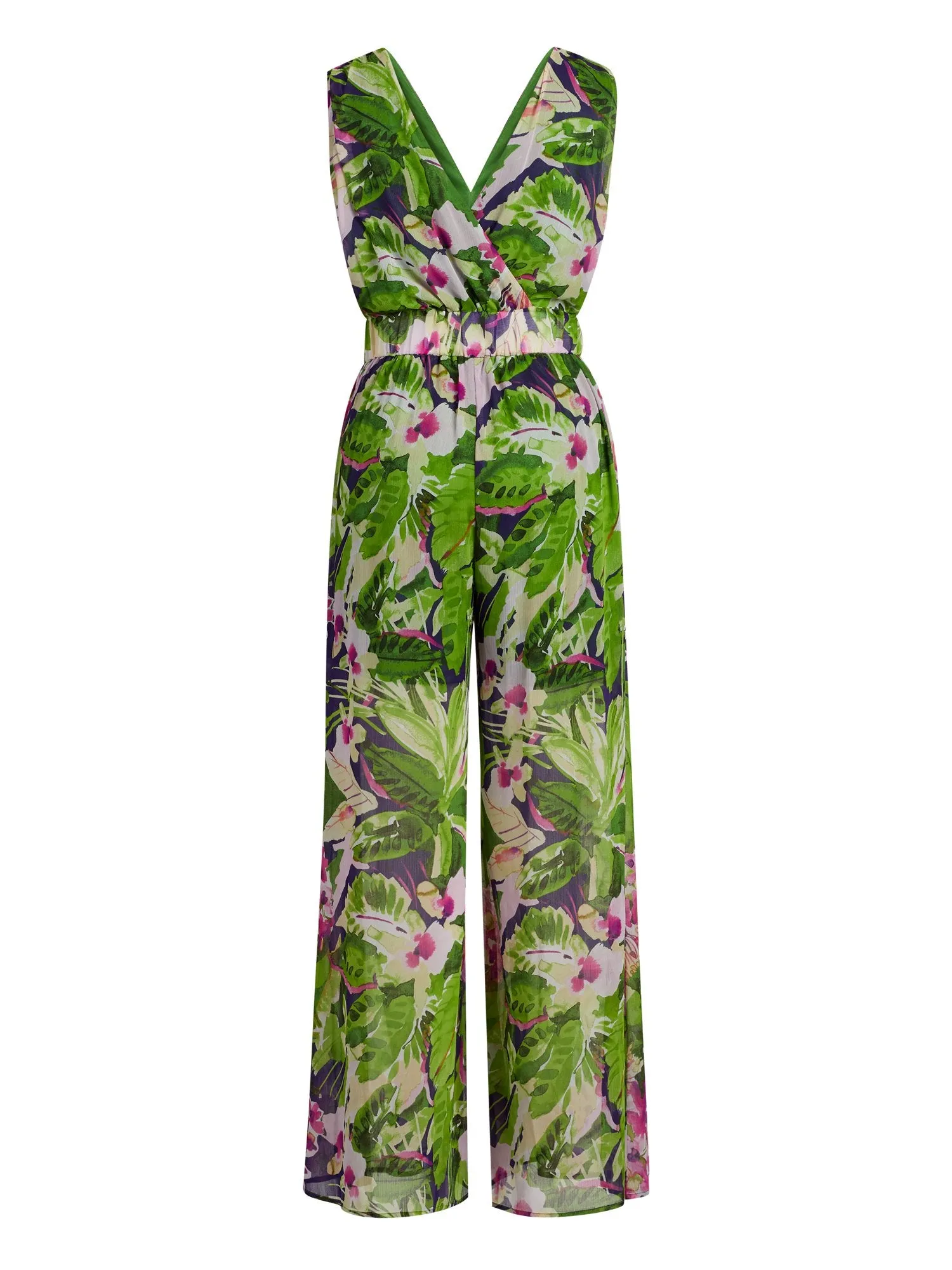 Tropical-Print Jumpsuit