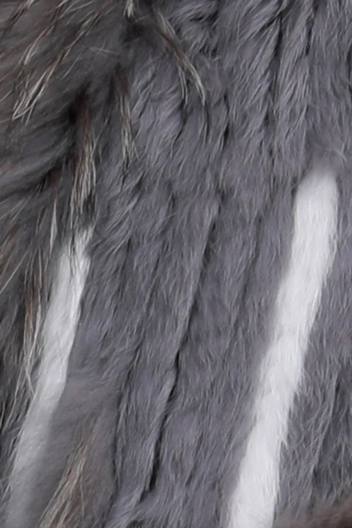 Two-Tone Rabbit Fur Vest