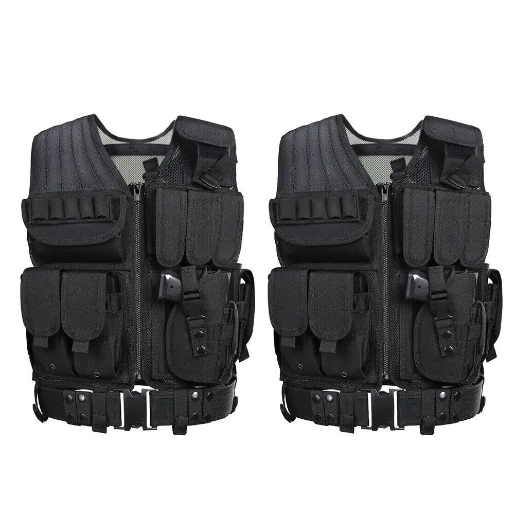 US Tactical Vest Military Gun Holder Durable Police Combat Assault Gear Fashion