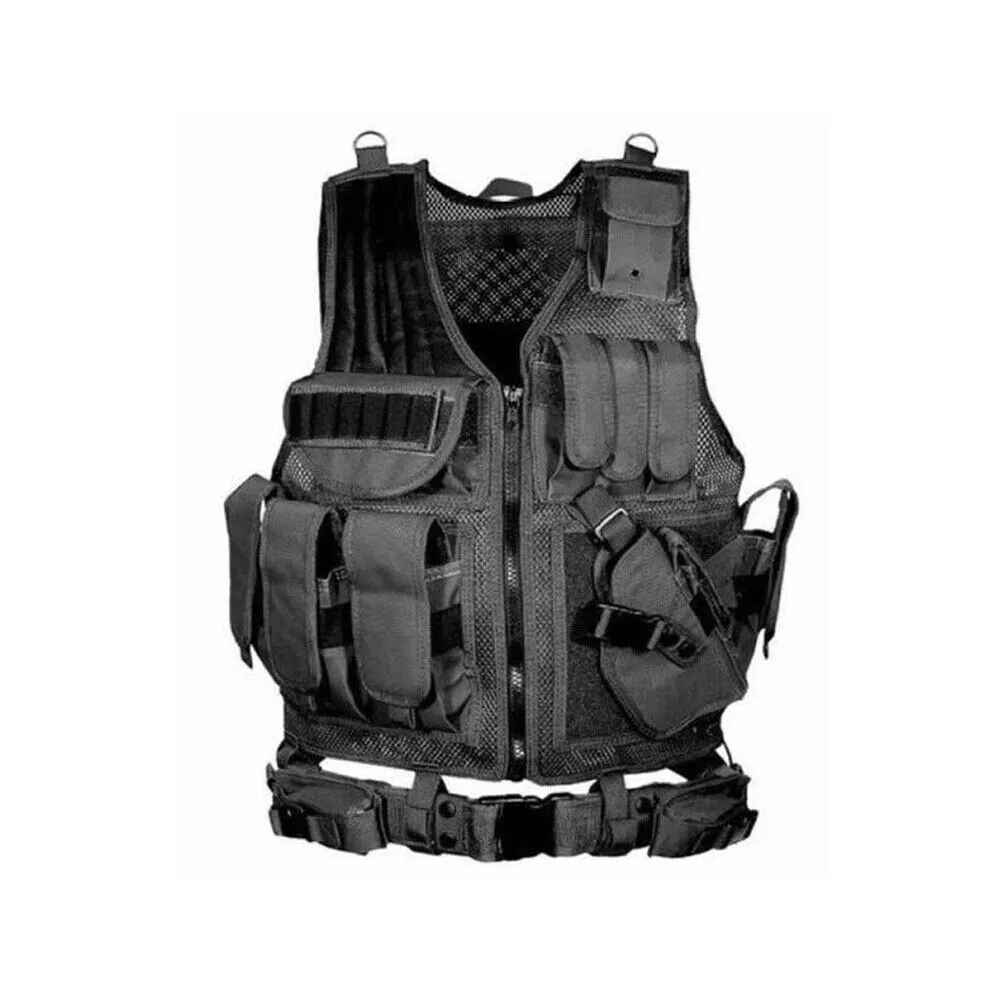 US Tactical Vest Military Gun Holder Durable Police Combat Assault Gear Fashion