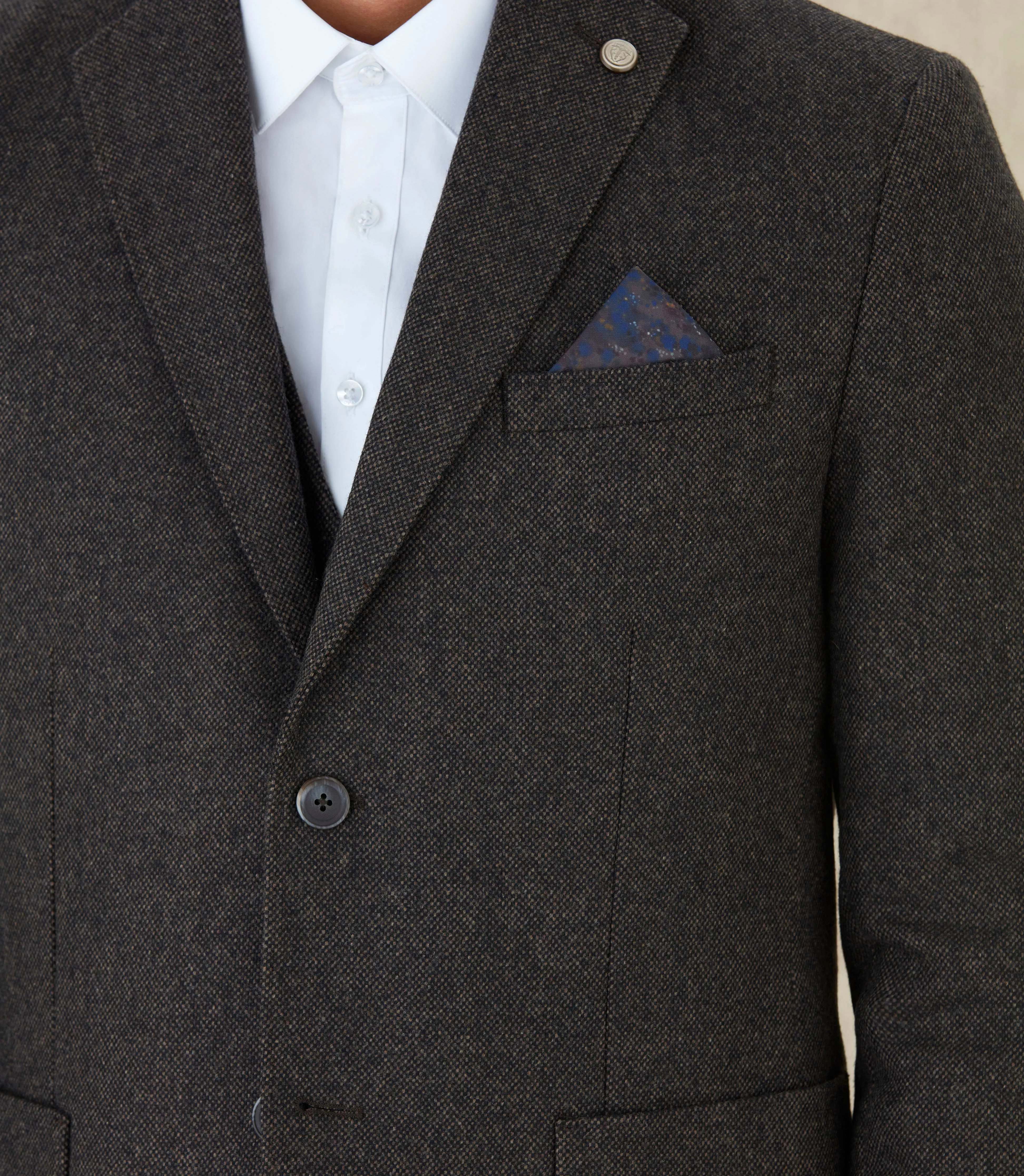 Veste en tweed chocolat "Ilargo"