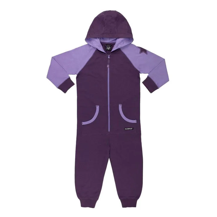 Villervalla Hooded Overall - Mulberry / Lilac