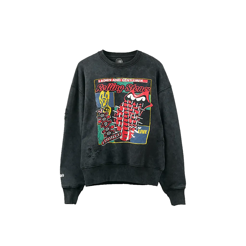 Voodoo Lounge Distressed Puff Print Crewneck