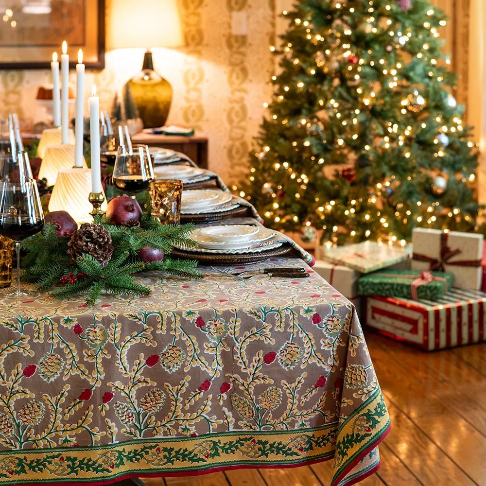 Winter Pinecone Tablecloth