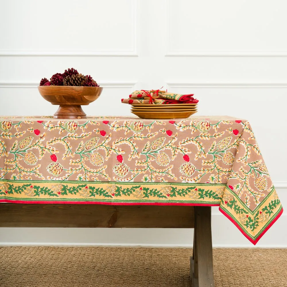 Winter Pinecone Tablecloth