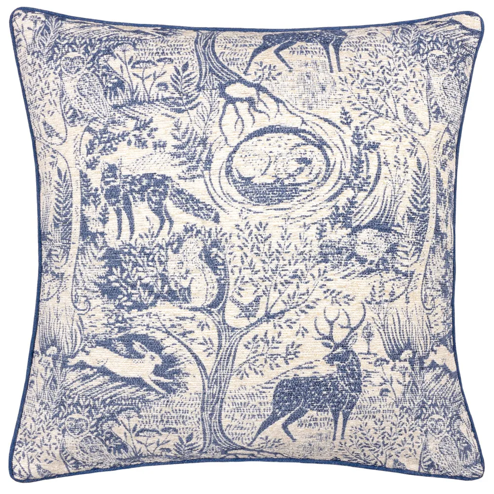 Winter Woods Animal Chenille Cushion Midnight