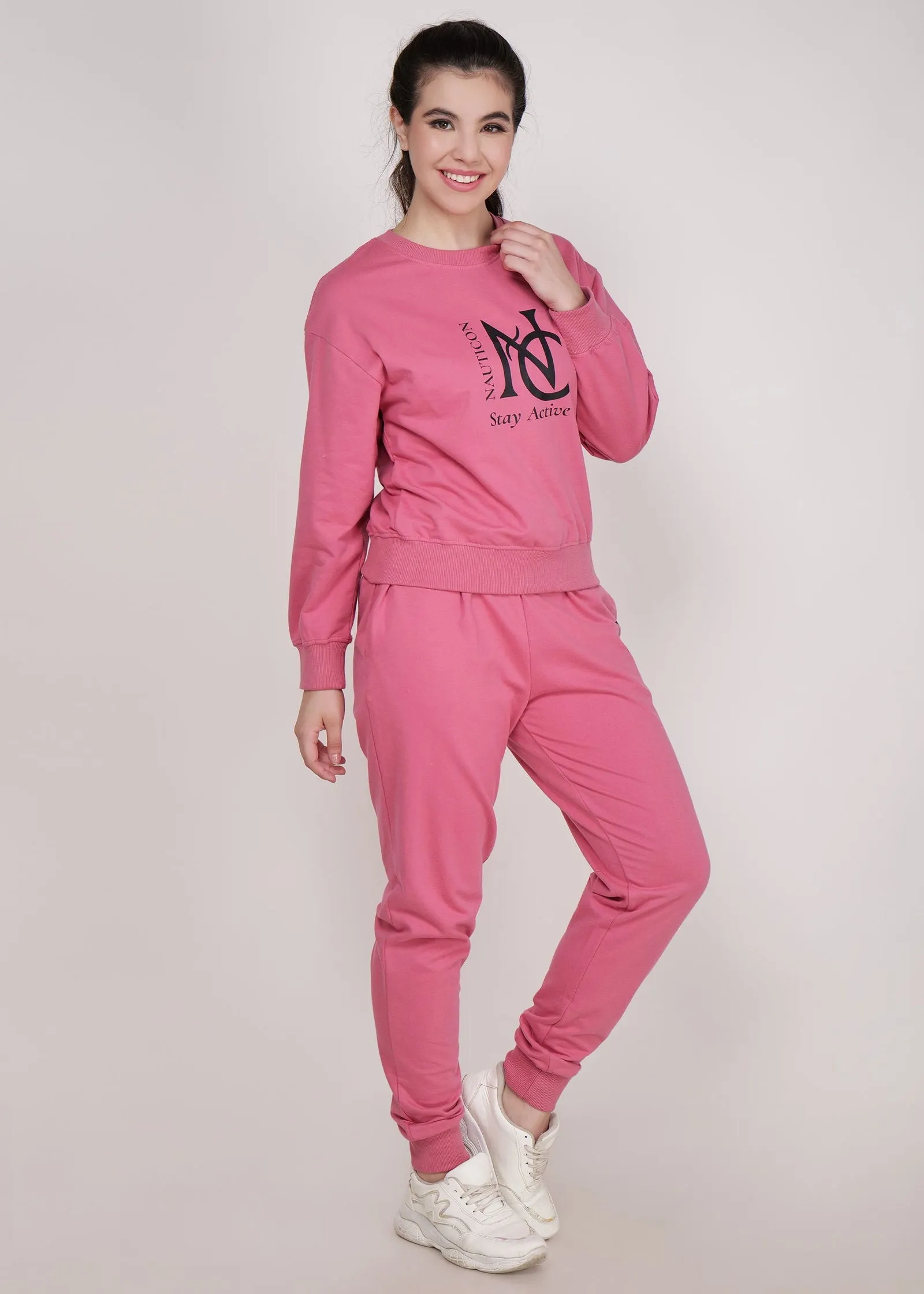 WOMEN WINTER WEAR CO-ORD SET MATTE PINK