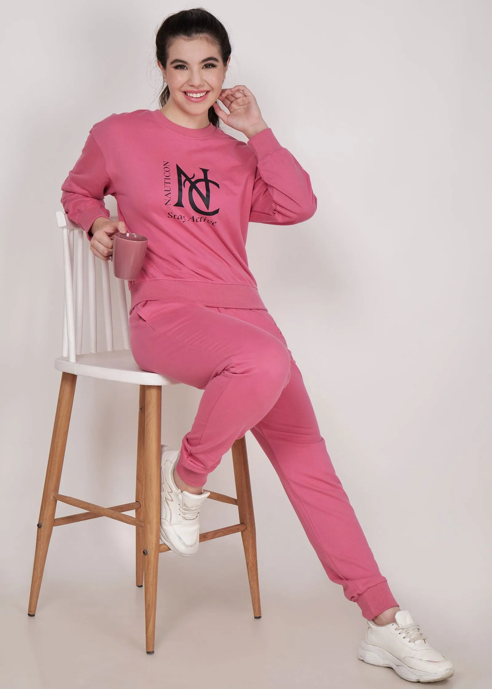 WOMEN WINTER WEAR CO-ORD SET MATTE PINK